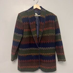 VTG First Option Women’s Blazer Tapestry Southwestern Aztec Print Size Medium